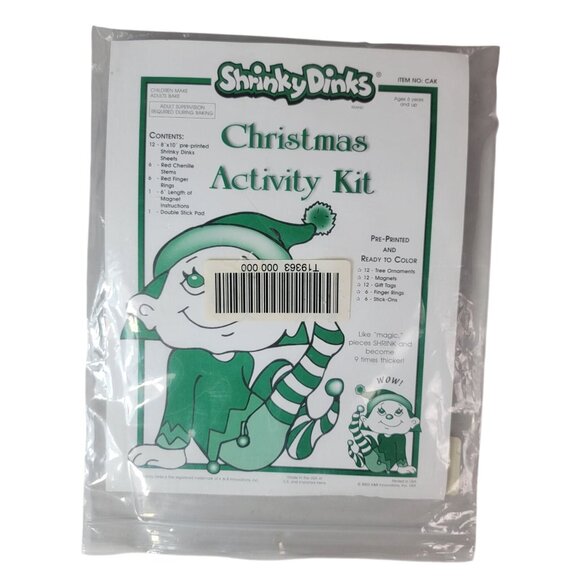 Shrinky Dinks Activity Kit Christmas Chenille Stems Rings Incomplete 2003 VTG - Picture 1 of 10